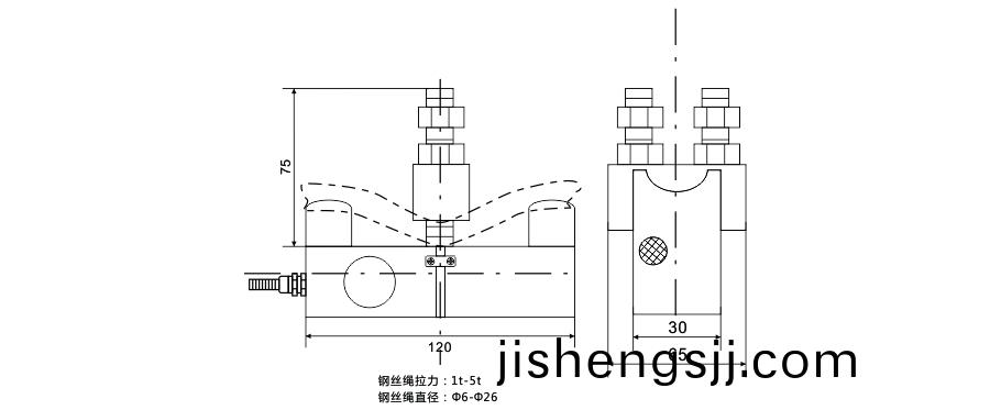 BCQ黑色旁壓式傳感器尺寸圖